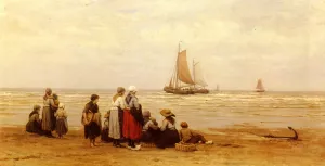 Seeing Off The Fisherman painting by Philippe Lodowyck Jacob Sadee