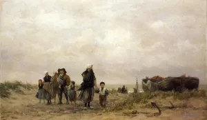 The Reunion by Philippe Lodowyck Jacob Sadee - Oil Painting Reproduction