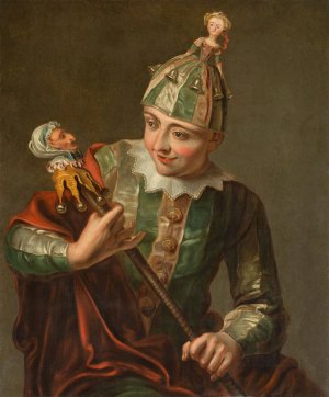 Jeune garcon en costume de folie by Philippe Mercier Oil Painting