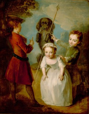 Playing Soldier by Philippe Mercier Oil Painting