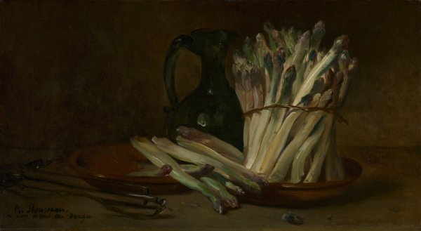 Still Life with Asparagus  by Philippe Rousseau - Hand-Painted Oil Painting Reproduction