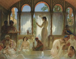 The Harem Bath by Philippe Van Bree Oil Painting