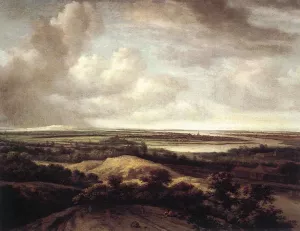 Panorama View of Dunes and a River by Philips Koninck - Oil Painting Reproduction