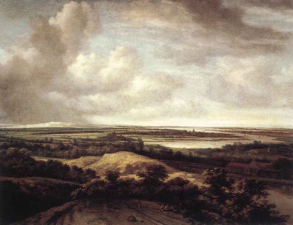 Main Product Photo of Panorama View of Dunes and a River Painting by Philips Koninck