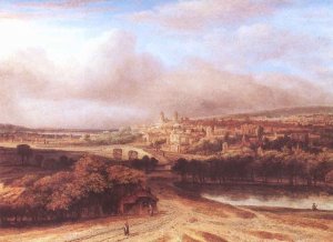 Village on a Hill by Philips Koninck Oil Painting