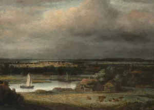 Wide River Landscape by Philips Koninck Oil Painting
