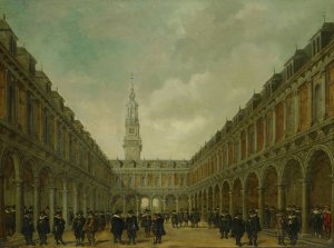 The Hendrick de Keyser Stock Exchange by Philips Vinckboons II Oil Painting