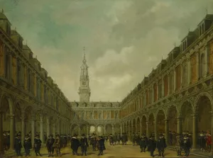 The Hendrick de Keyser Stock Exchange by Philips Vinckboons II Oil Painting