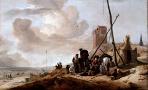A Coastal Scene by Philips Wouwerman Oil Painting