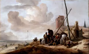 A Coastal Scene by Philips Wouwerman Oil Painting