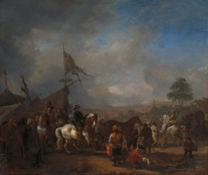 A Horse Fair near an Army Camp by Philips Wouwerman Oil Painting