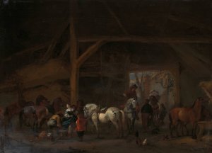 A Stable by Philips Wouwerman Oil Painting
