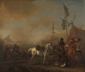 An Army Camp by Philips Wouwerman Oil Painting