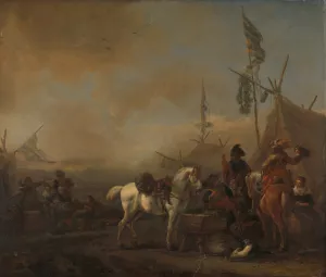 An Army Camp by Philips Wouwerman Oil Painting