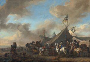 Army Camp by Philips Wouwerman Oil Painting