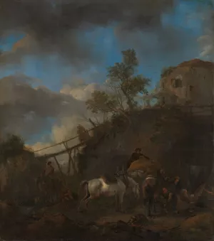 Blacksmith Shoeing a Horse by Philips Wouwerman Oil Painting