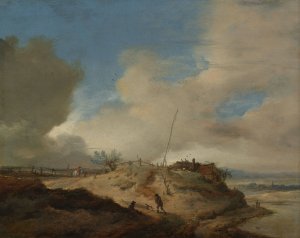 Dune Landscape with a Signal Post by Philips Wouwerman Oil Painting