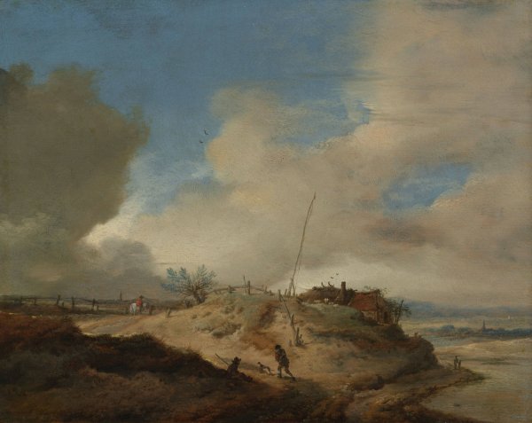 Main Product Photo of Dune Landscape with a Signal Post  Painting by Philips Wouwerman