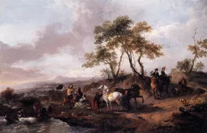Halt of a Hunting Party painting by Philips Wouwerman