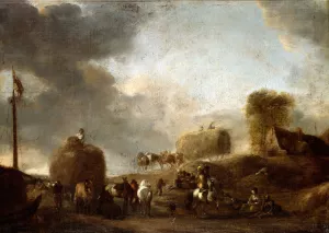 Hay Harvest by Philips Wouwerman Oil Painting