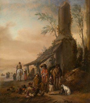 Horseman's Stop 2 by Philips Wouwerman Oil Painting