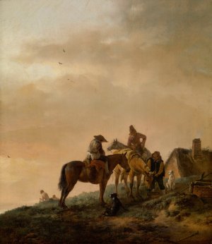 Horseman's Stop by Philips Wouwerman Oil Painting