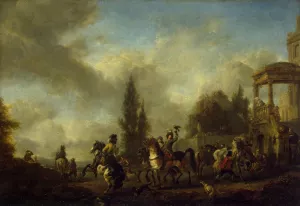 Huntsmen Setting Out painting by Philips Wouwerman