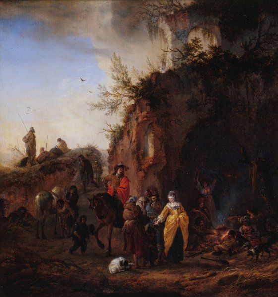 Main Product Photo of Les Bohemiens  Painting by Philips Wouwerman
