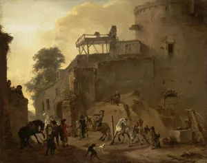 Manege Riding in the Open Air by Philips Wouwerman Oil Painting