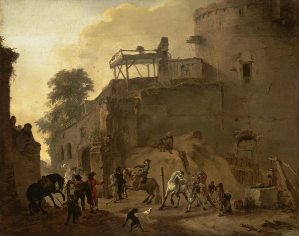 Main Product Photo of Manege Riding in the Open Air Painting by Philips Wouwerman