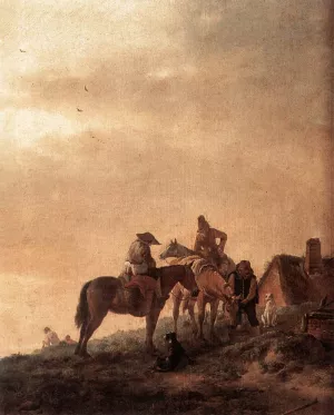 Rider's Rest Place by Philips Wouwerman - Oil Painting Reproduction