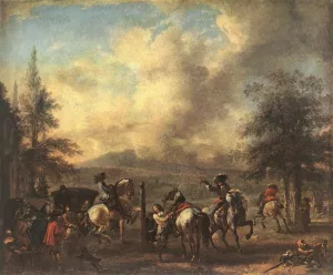 Riding School by Philips Wouwerman - Oil Painting Reproduction