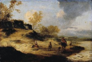 Sandhills with Figures by Philips Wouwerman Oil Painting