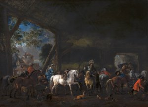 The Arrival at the Stable by Philips Wouwerman Oil Painting
