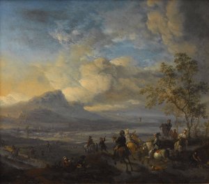 The Falcon Hunt by Philips Wouwerman Oil Painting