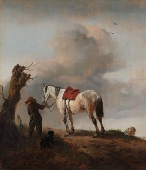 The Grey Horse by Philips Wouwerman Oil Painting