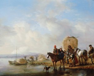 The Hay Wagon by Philips Wouwerman Oil Painting