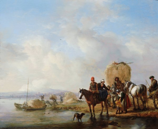 Main Product Photo of The Hay Wagon  Painting by Philips Wouwerman