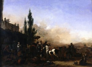 The Return from Hawking by Philips Wouwerman Oil Painting