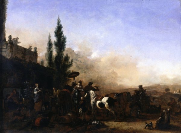 Main Product Photo of The Return from Hawking Painting by Philips Wouwerman