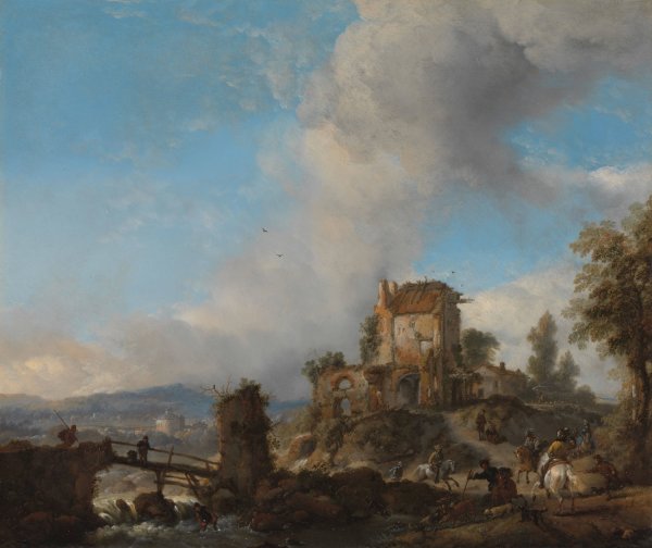 Main Product Photo of The Stag Hunt  Painting by Philips Wouwerman