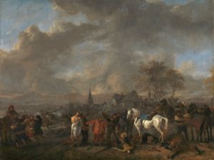 The Victory of the Peasants by Philips Wouwerman Oil Painting