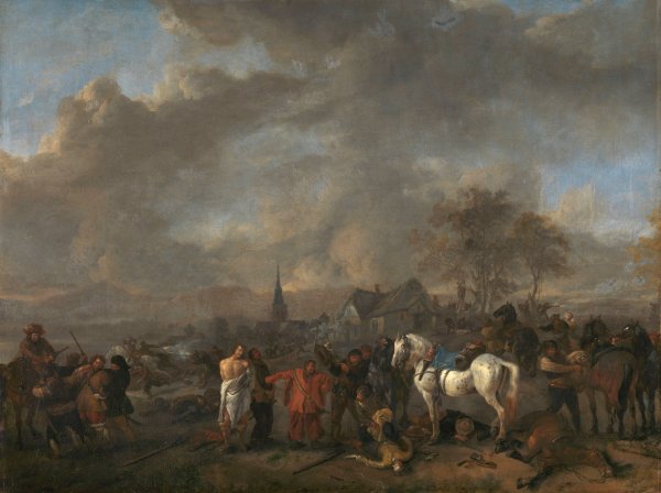 Main Product Photo of The Victory of the Peasants  Painting by Philips Wouwerman