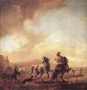 Two Horses painting by Philips Wouwerman