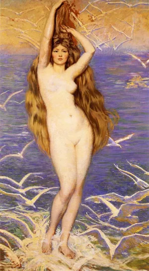Aphrodite of the Sea Gulls by Phillip Leslie Hale - Oil Painting Reproduction