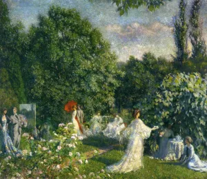 Garden Party by Phillip Leslie Hale - Oil Painting Reproduction