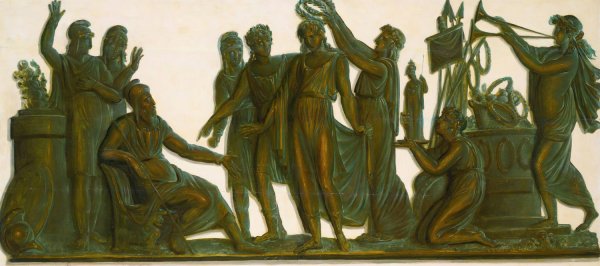 Apollo Crowned By The Muses by Piat Joseph Sauvage - Hand-Painted Oil Painting Reproduction
