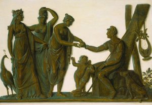 The Judgement Of Paris In The Manner Of The Antique by Piat Joseph Sauvage Oil Painting