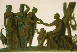 The Judgement Of Paris In The Manner Of The Antique by Piat Joseph Sauvage Oil Painting