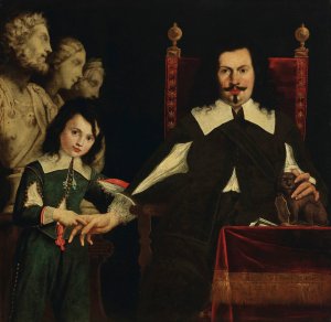 Portrait of Pietro Bombarda and his son, Antonio by Pier Francesco Cittadini Oil Painting